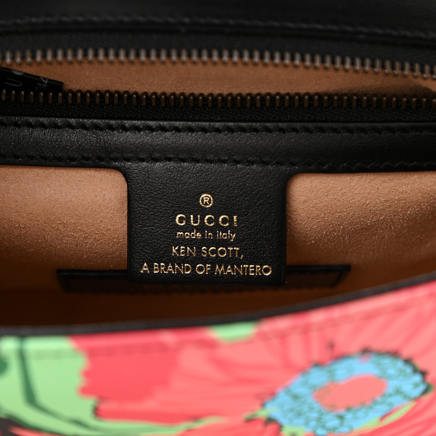 Gucci X KEN SCOTT Calfskin Matelasse Floral Small GG Marmont Shoulder Bag Black 6 of 11