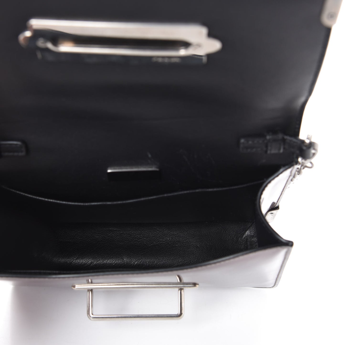 Metallic Vitello Saffiano Cahier Bag Ferro Black