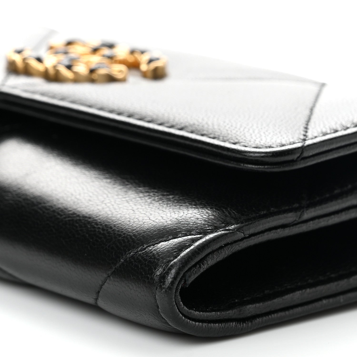 Chanel Lambskin Quilted Chanel 19 Flap Wallet Black 10 of 11