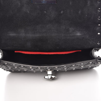 Valentino Garavani Craquele Nappa Small Rockstud Spike Shoulder Bag Black 5 of 8