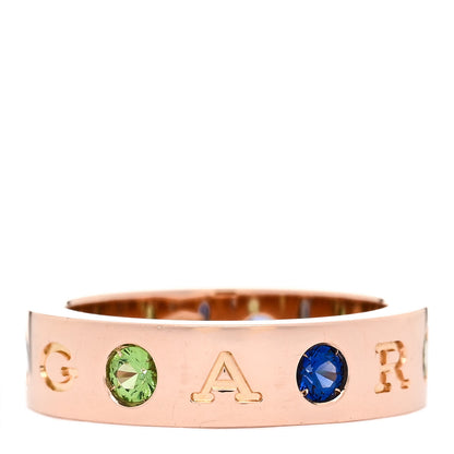 Bulgari 18K Rose Gold Diamond Sapphire Tsavorite Garnet Roman Sorbet Band Ring 51 5.75 3 of 4