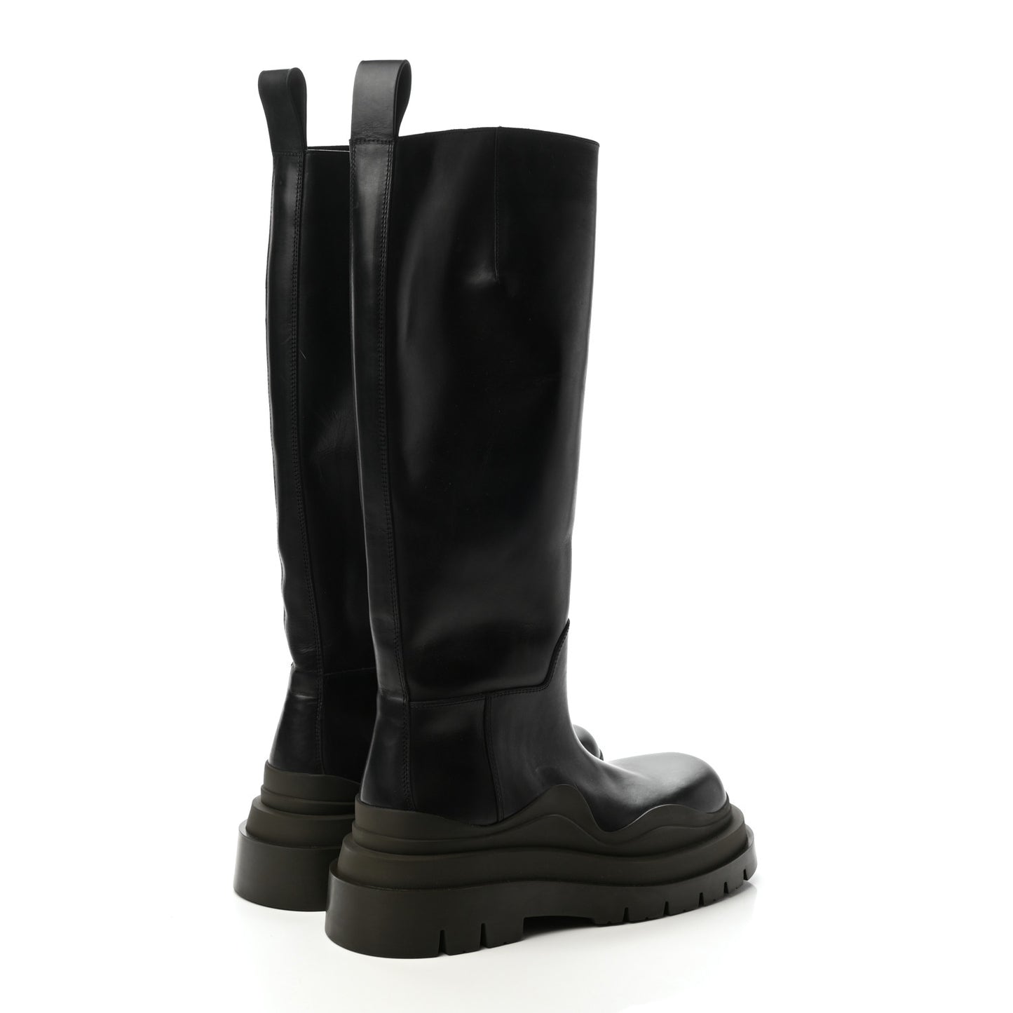 Calfskin The Tire High Boots 37 Black Camping