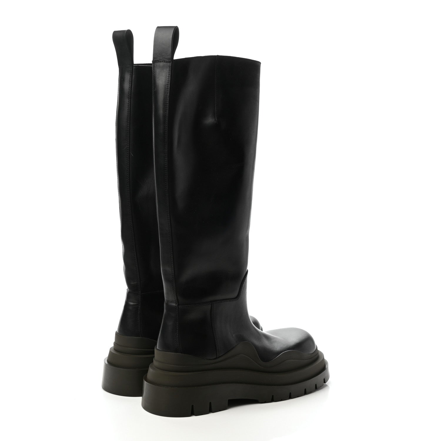 Bottega Veneta Calfskin The Tire High Boots 37 Black Camping 4 of 9
