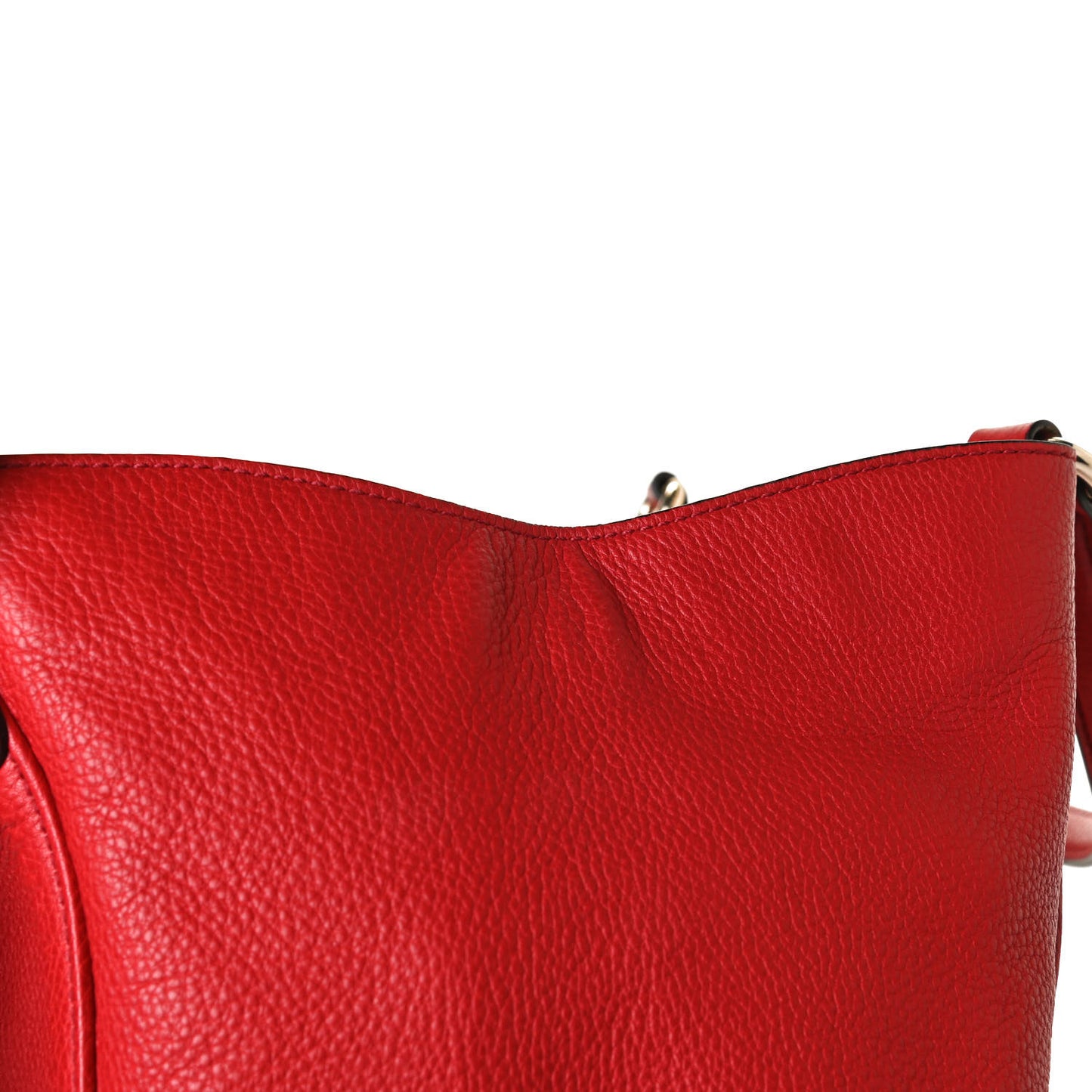 Pebbled Calfskin Medium Soho Shoulder Bag Red