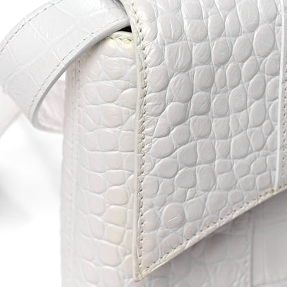 Balenciaga Extra Supple Calfskin Crocodile Embossed XS Downtown Shoulder Bag White 20 of 21