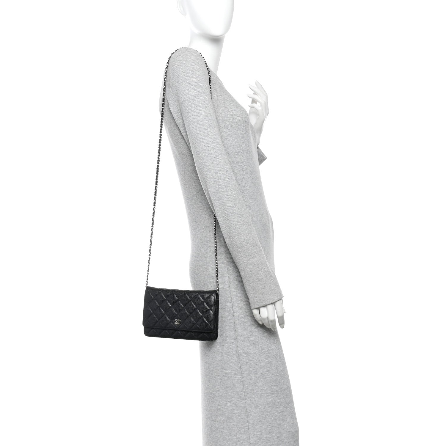 Chanel Caviar Quilted Wallet on Chain WOC Black 2 of 11