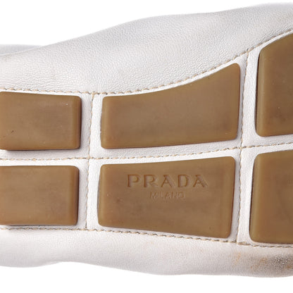 Prada Vitello Daino Logo Loafers 40 Talco 9 of 14
