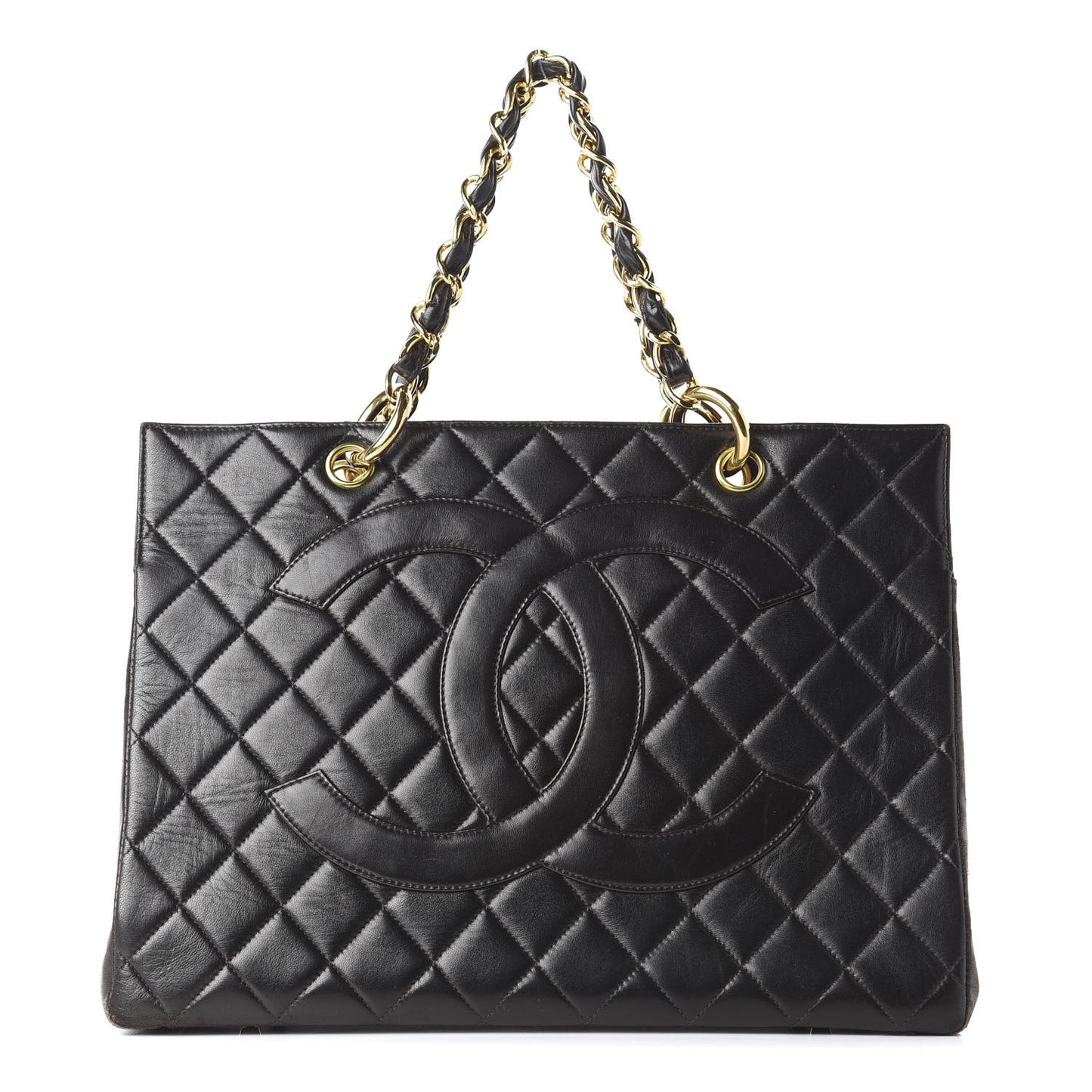 Lambskin Quilted Tote Black