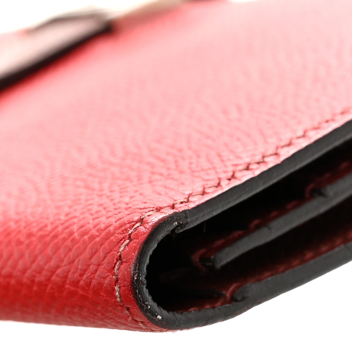 Epsom Bi-Color Bearn Gusset Wallet Rouge Casaque Rouge H