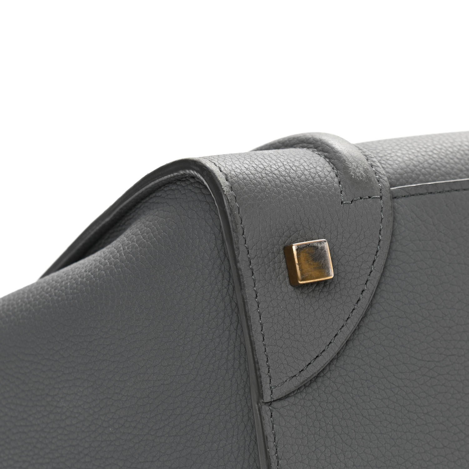 Celine Drummed Calfskin Mini Luggage Kohl 8 of 17