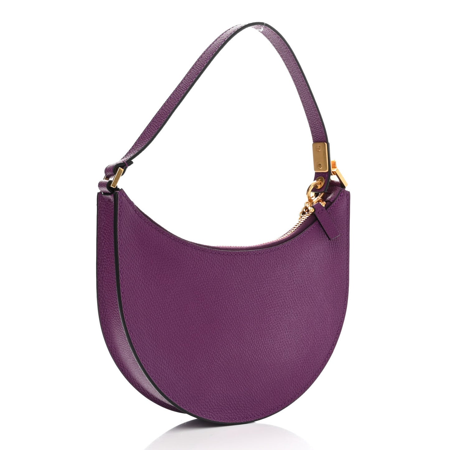Grainy Calfskin Mini Vlogo Hobo Bag Purple