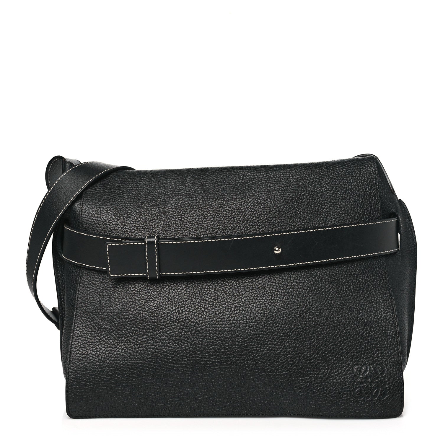 Loewe Grained Calfskin Small Bolso Belt Messenger Bag Black 1 of 12