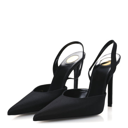Saint Laurent Grosgrain Penelope Slingback Pump 37.5 Black 4 of 12
