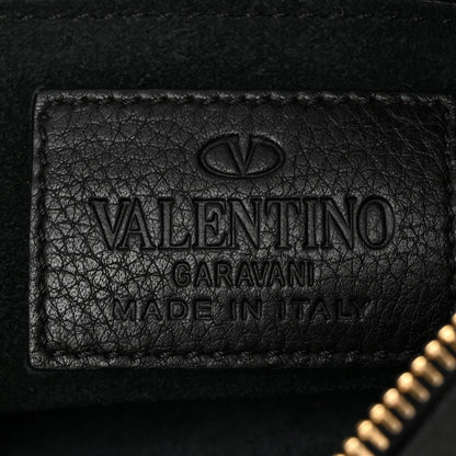 Valentino Garavani Calfskin C-Rockee Sagittarius Fringe Clutch Black 6 of 6