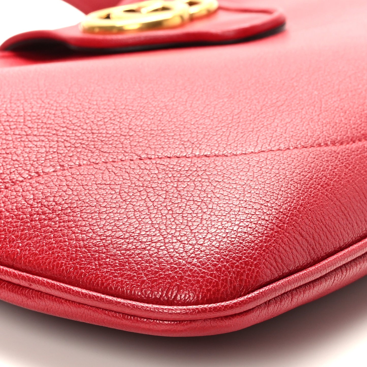 Goatskin Medium Aphrodite Shoulder Bag Hibiscus Red