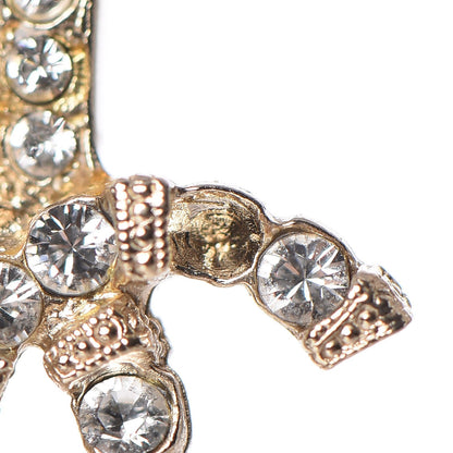 Chanel Metal Crystal CC Drop Earrings Gold 5 of 6