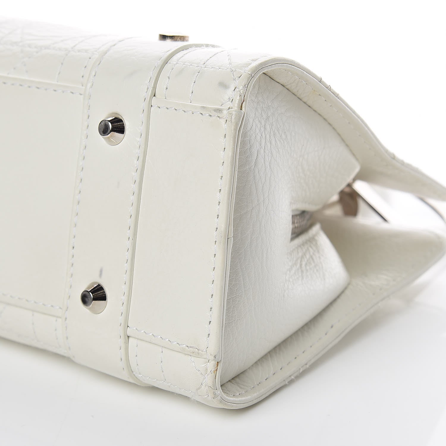 Christian Dior Calfskin Cannage Stitched Small Lady East West Lady Dior White 9 of 26