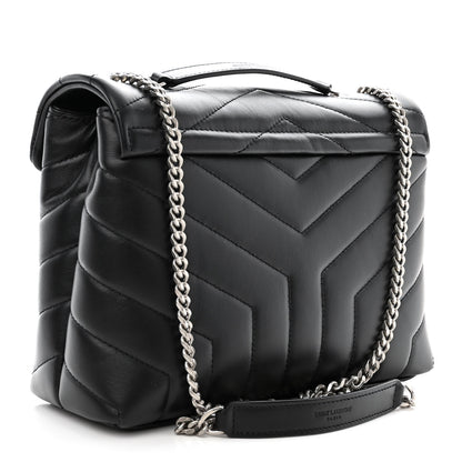 Saint Laurent Calfskin Y Quilted Monogram Small Loulou Chain Satchel Black 3 of 10