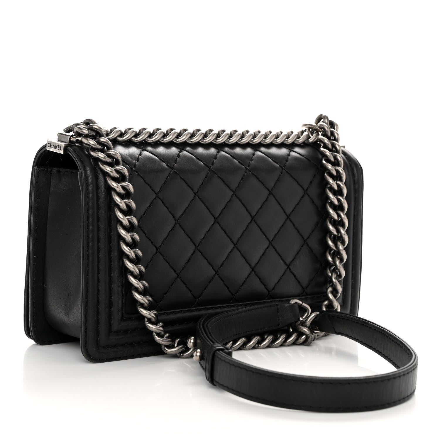 Chanel Calfskin Stitched Medium Boy Flap Black 3 of 10