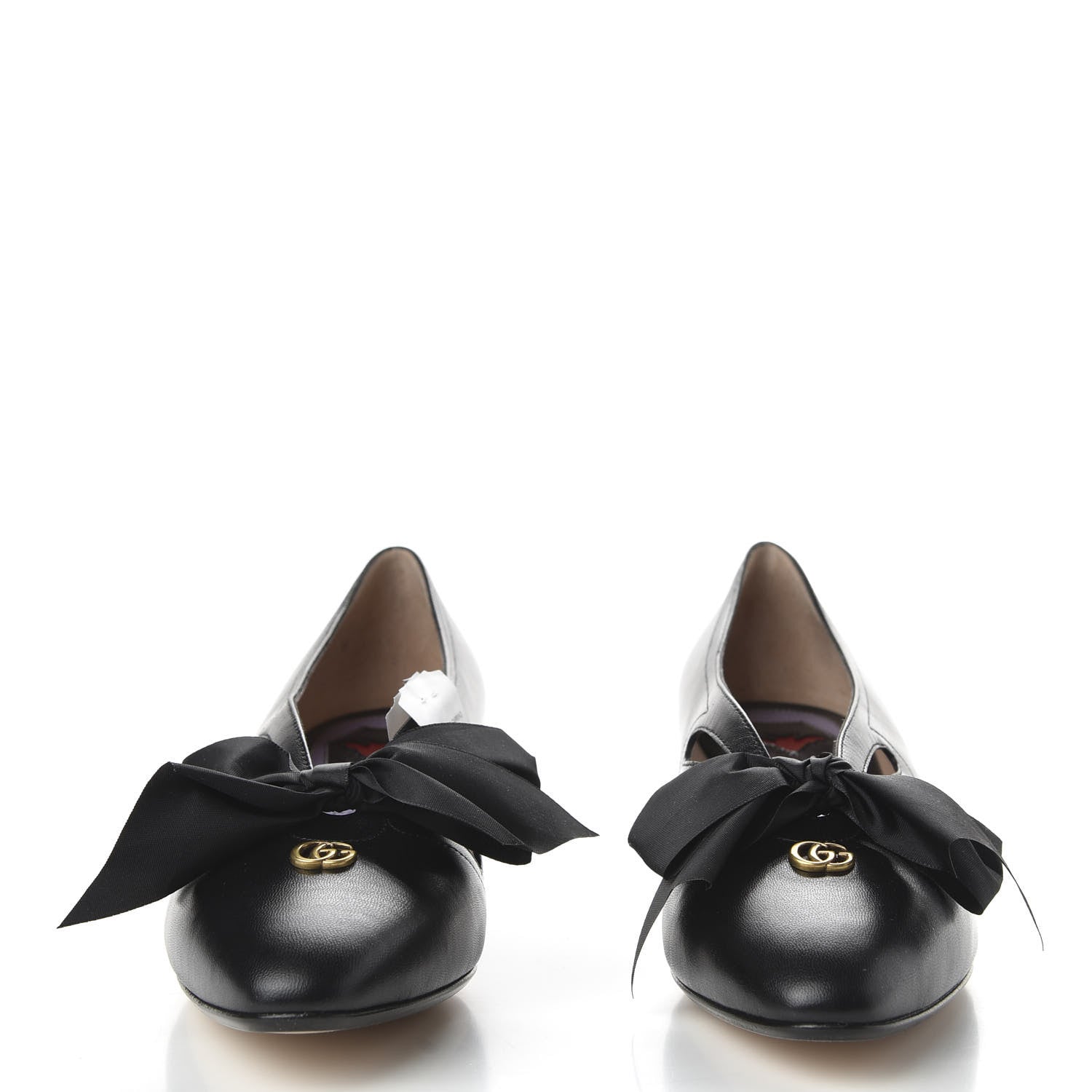 Gucci Malaga Kid Bow Berith Low Heel Pumps 36.5 Black 2 of 10