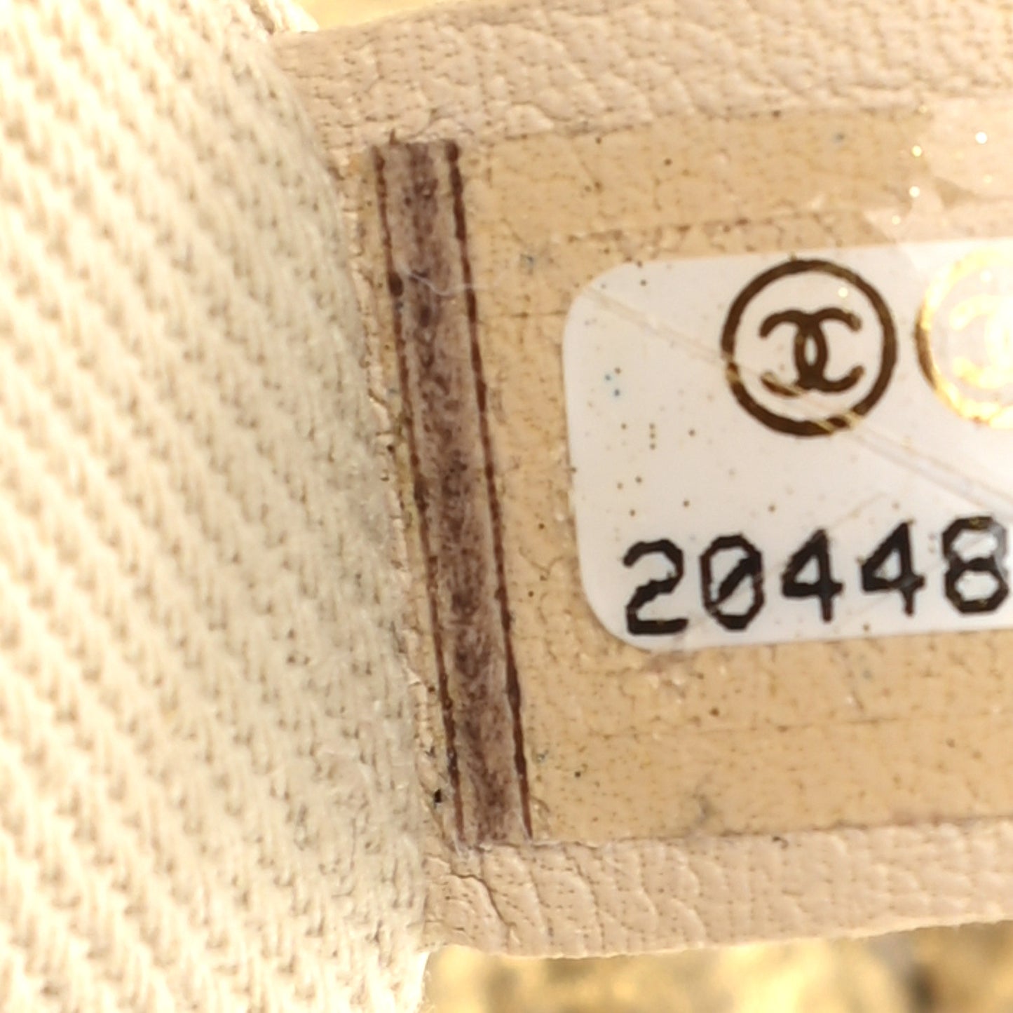 Metallic Aged Calfskin Chevron Small Bubble CC Flap Gold