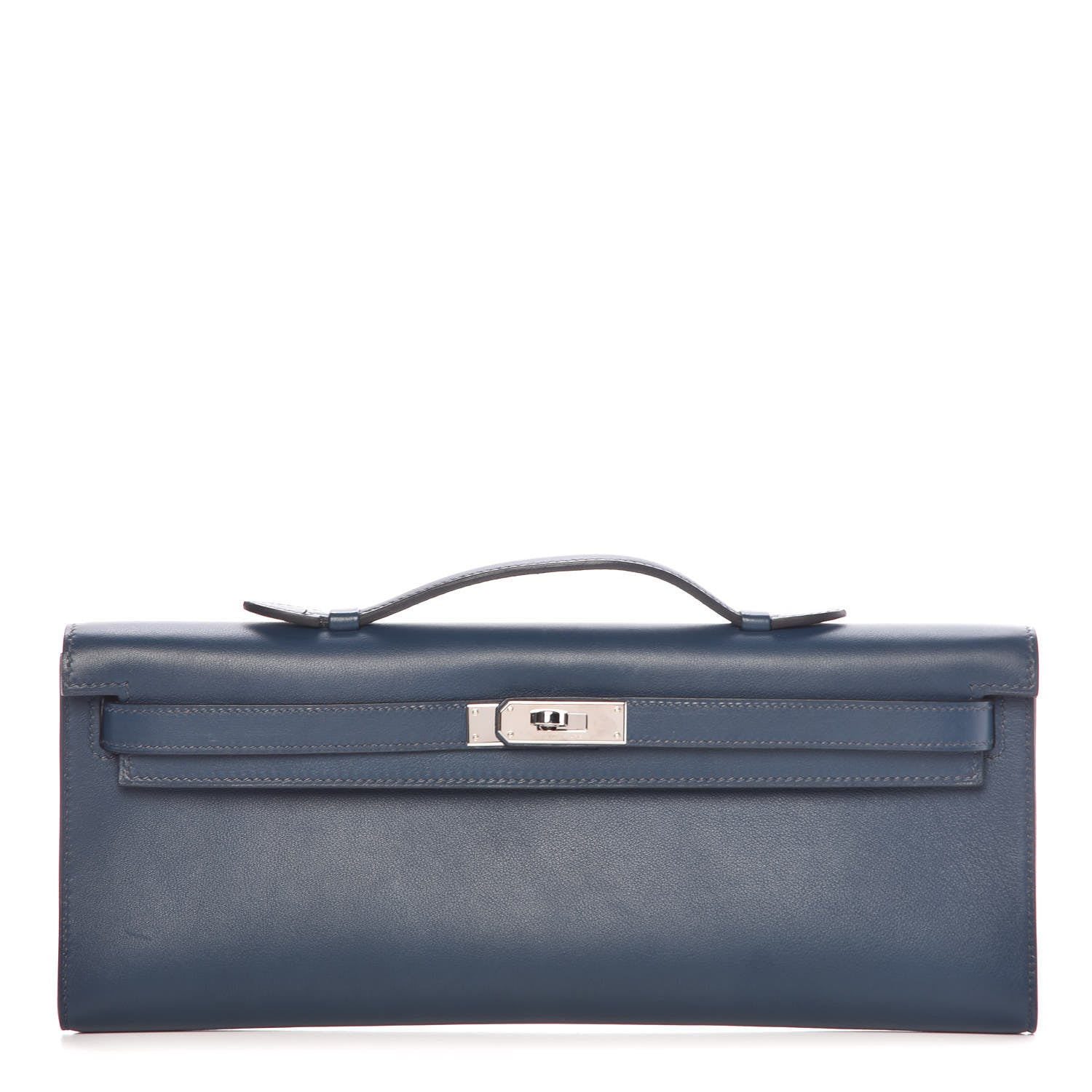 Hermes Swift Kelly Cut Clutch Pochette Bleu De Prusse 1 of 11