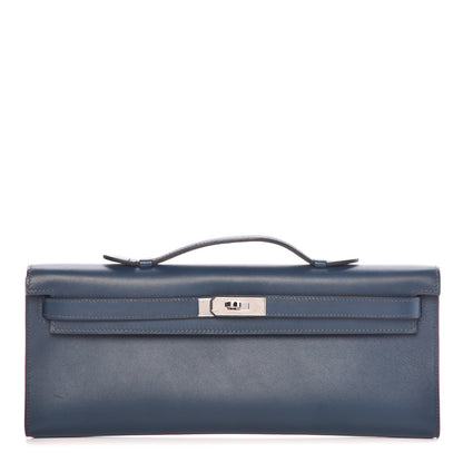 Hermes Swift Kelly Cut Clutch Pochette Bleu De Prusse 1 of 11