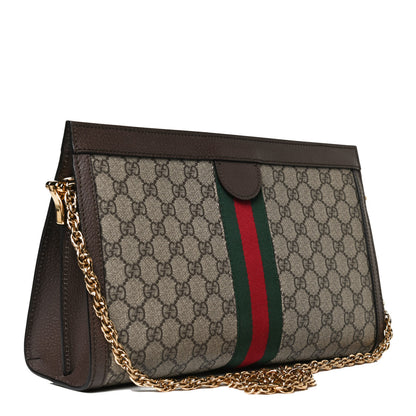 Gucci GG Supreme Monogram Web Medium Ophidia Chain Shoulder Bag Brown 3 of 10