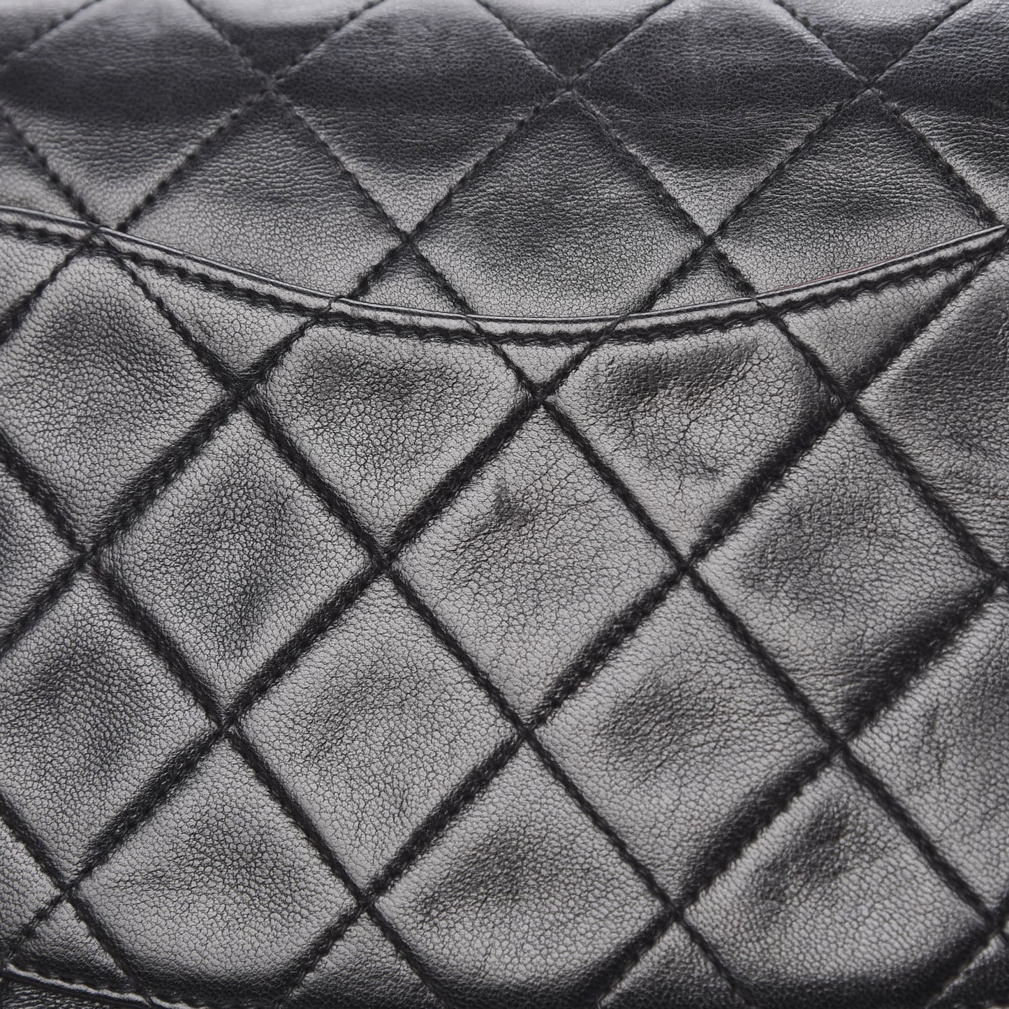 Lambskin Quilted Medium Double Flap Black
