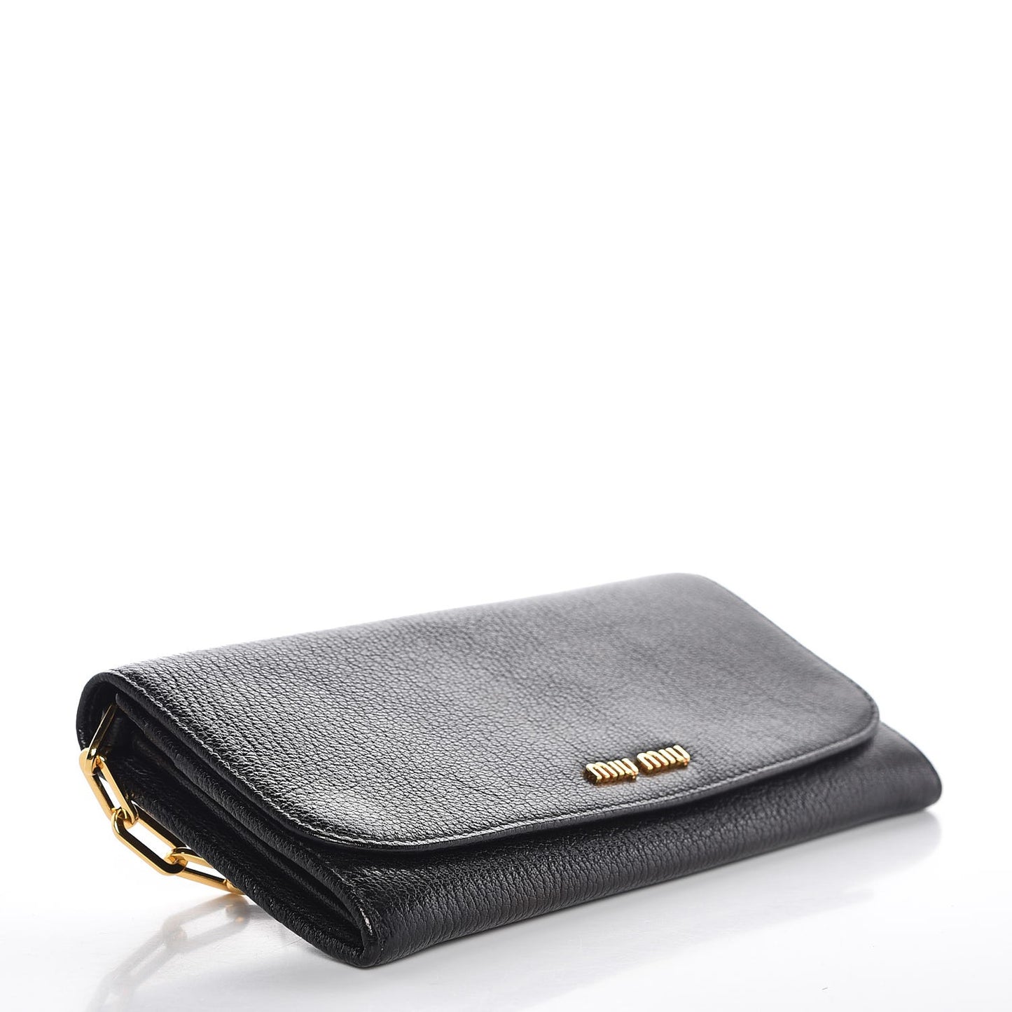 Goatskin Madras Wallet On Chain Black