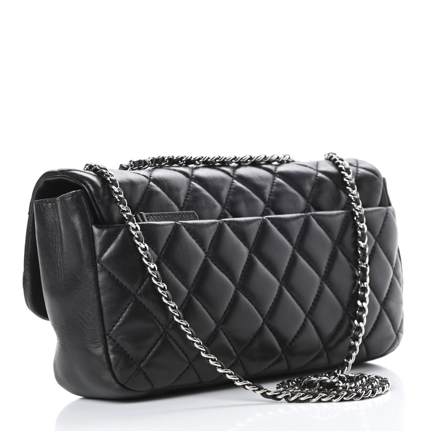 Lambskin Quilted Medium Coco Rain Flap Black