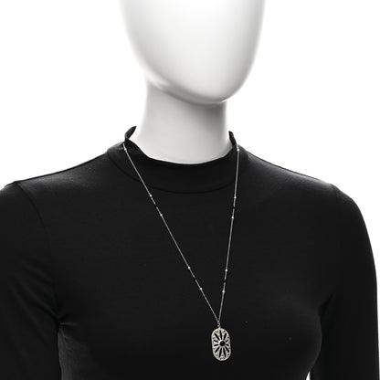 Tiffany Sterling Silver Black Onyx Cultured Pearl Ziegfeld Daisy Pendant Necklace 2 of 5