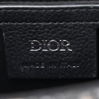 Christian Dior Grained Calfskin Oblique Mini Saddle Messenger Bag With Flap Beige Black 6 of 14
