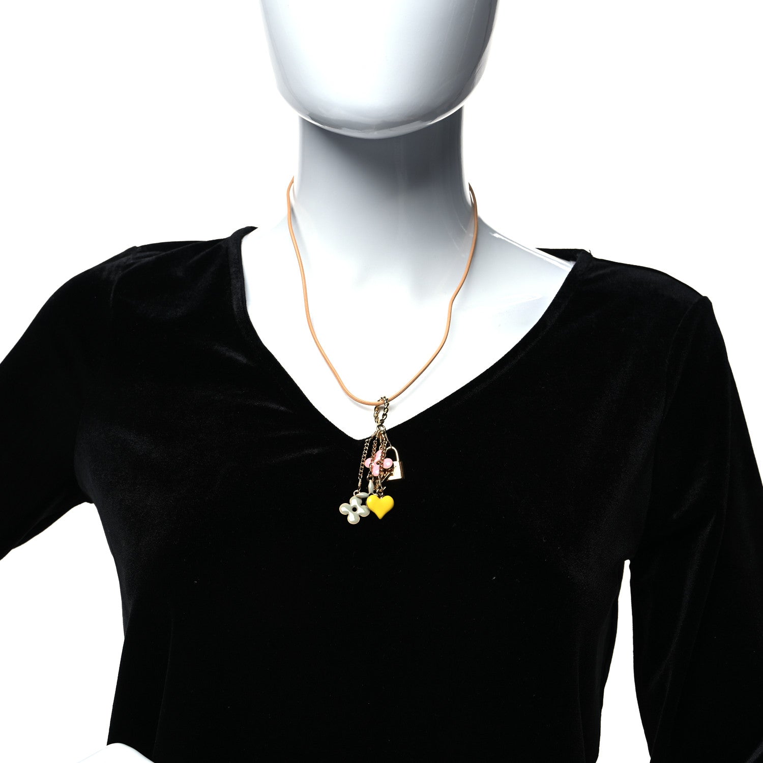 Louis Vuitton Metal Enamel Sweet Monogram Pendant Necklace Multicolor 2 of 3