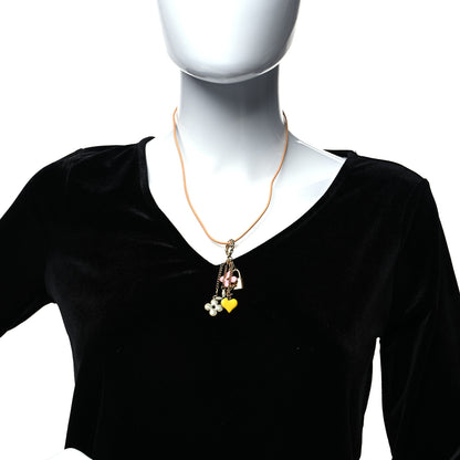 Louis Vuitton Metal Enamel Sweet Monogram Pendant Necklace Multicolor 2 of 3