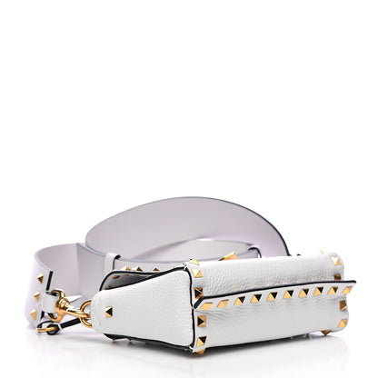 Valentino Garavani Grainy Calfskin Small Rockstud Hype Shoulder Bag White 4 of 10
