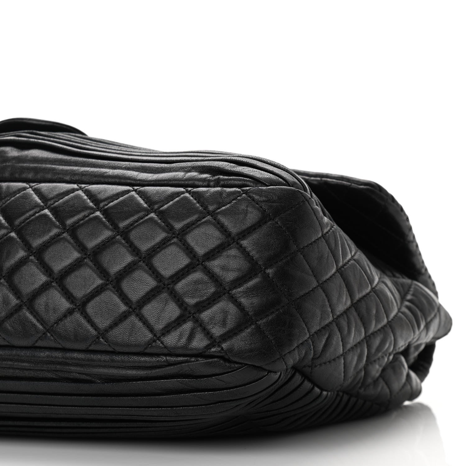 Chanel Lambskin Pleated Flap Shoulder Bag Black 9 of 9