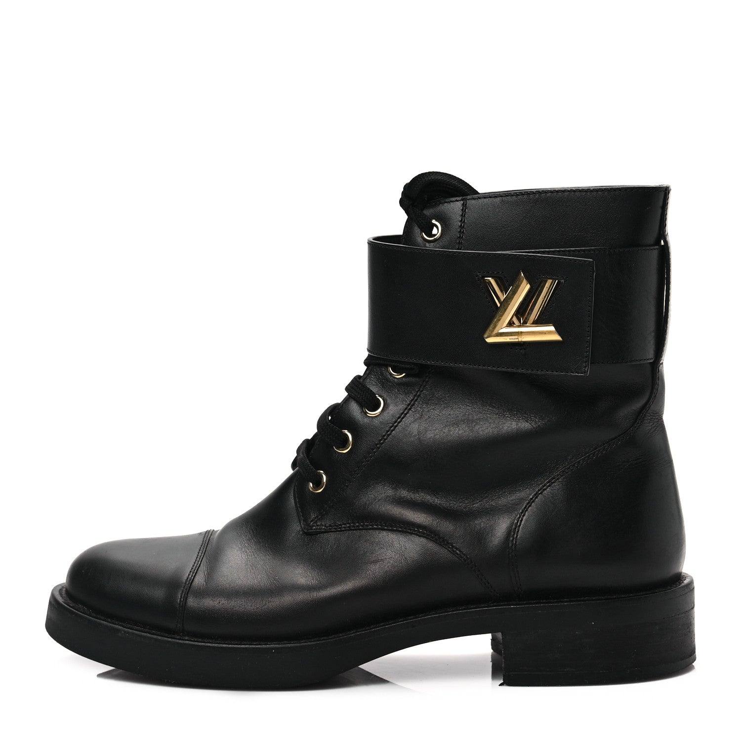 Louis Vuitton Calfskin Wonderland Flat Ranger Boots 39 Black 1 of 6