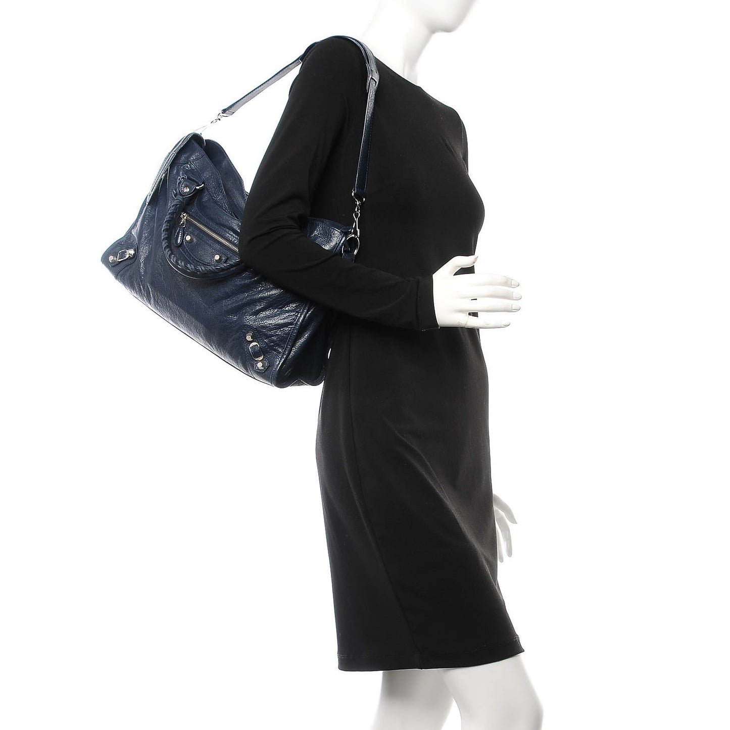 Agneau Giant 12 Silver Hardware City Bleu Obscur