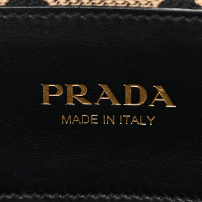 Prada Jacquard Saffiano Triangolo Symbole Embroidered Large Tote Black Corda 6 of 13
