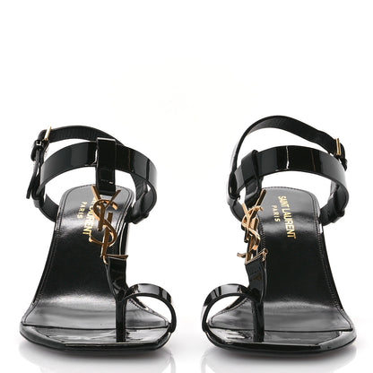Saint Laurent Patent Calfskin Cassandra 75 Sandals 36 Black 3 of 10