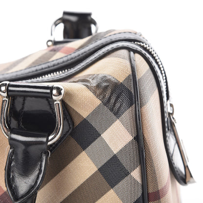 Burberry Supernova Check Patent Bowling Bag Black 13 of 22