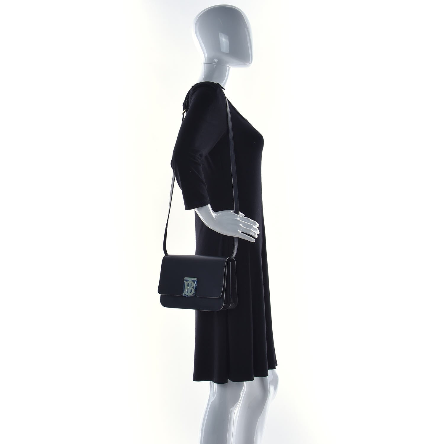 Burberry Calfskin Small TB Bag Black 2 of 9