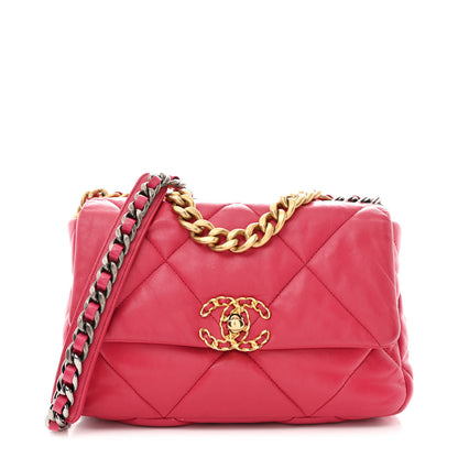 Chanel Lambskin Quilted Medium Chanel 19 Flap Dark Pink 1 of 11