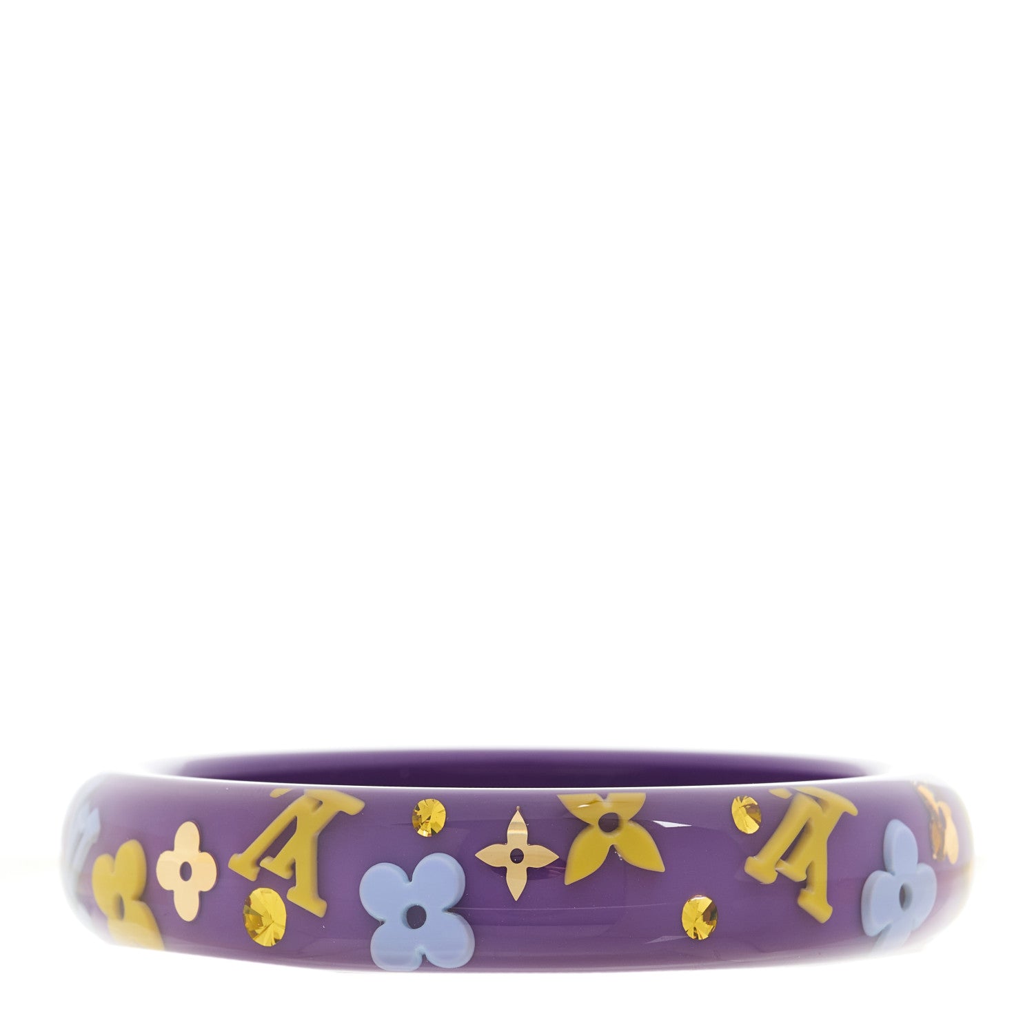 Louis Vuitton Resin Swarovski Large Inclusion Bracelet GM Purple 3 of 4