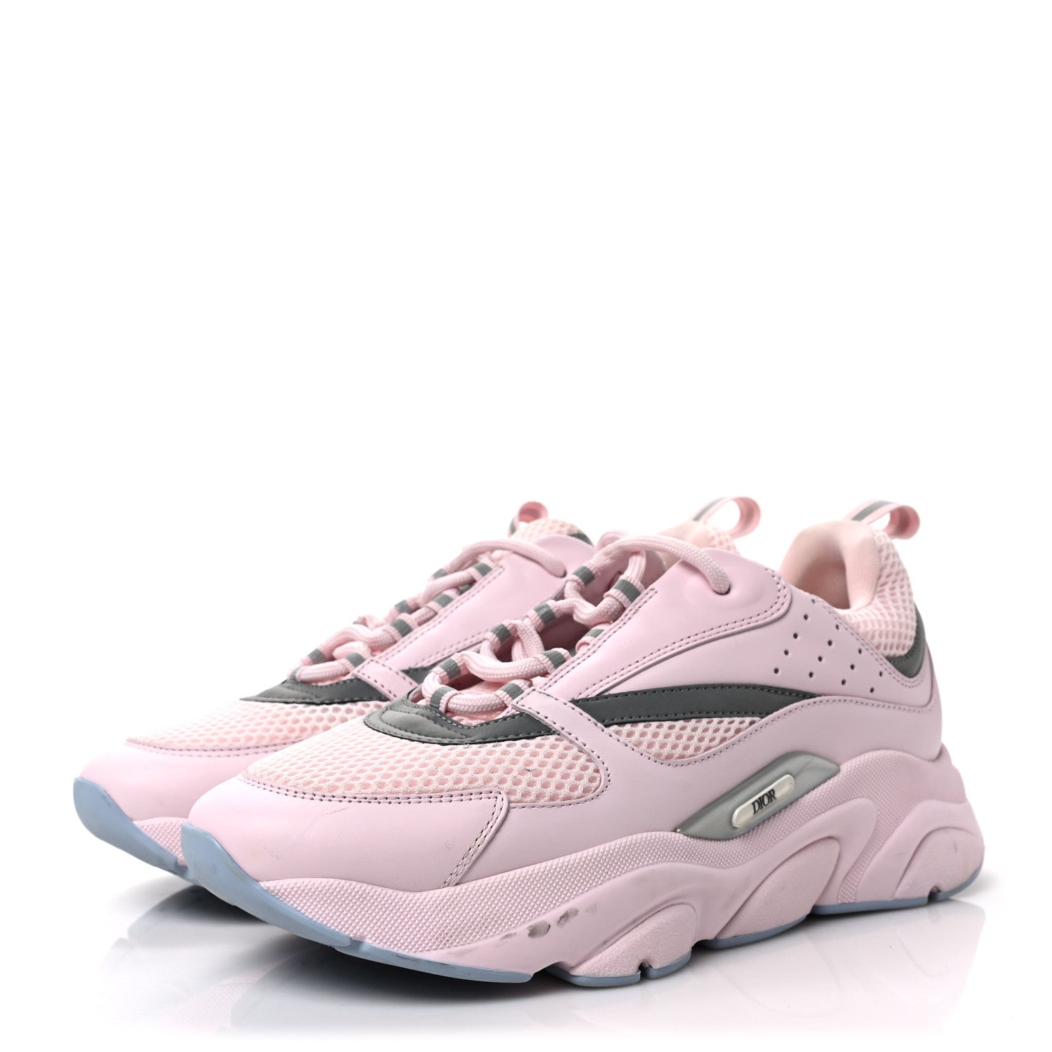 Christian Dior Technical Mesh Calfskin Mens B22 Sneakers 43 Pink 3 of 7