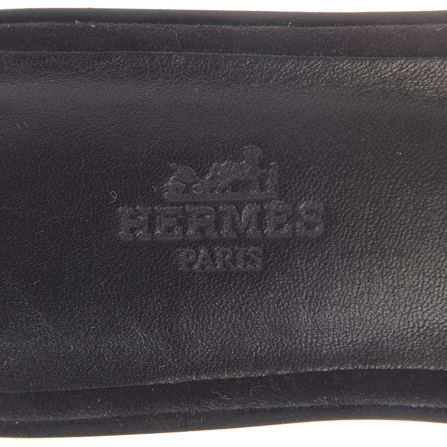 Hermes Suede Goatskin Crystal Powder Oran Sandals 37 Black 7 of 8