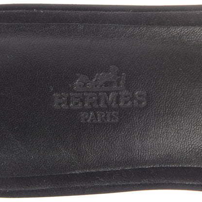 Hermes Suede Goatskin Crystal Powder Oran Sandals 37 Black 7 of 8