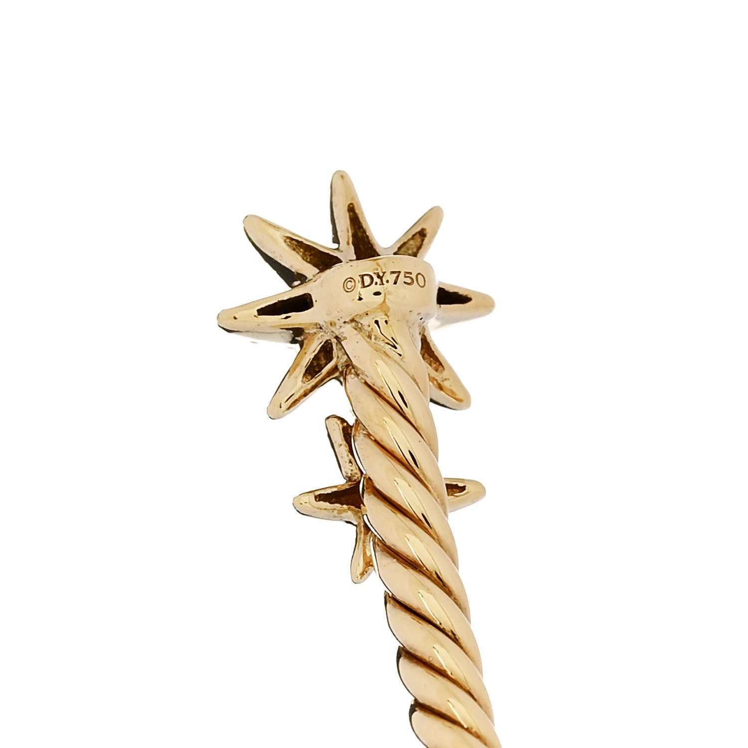 David Yurman 18K Yellow Gold Diamond Petite Starburst Cable Bracelet 4 of 4