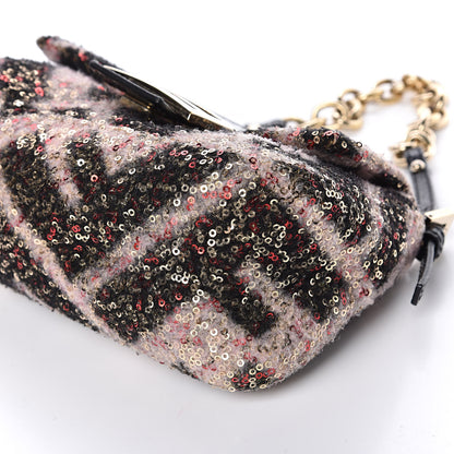 Fendi Wool Sequin Macro FF Diagonal Mini Mama Baguette 8 of 10